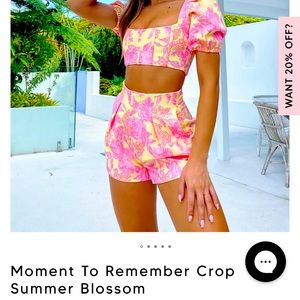 BRAND NEW White Fox cropped shirt and shorts set!